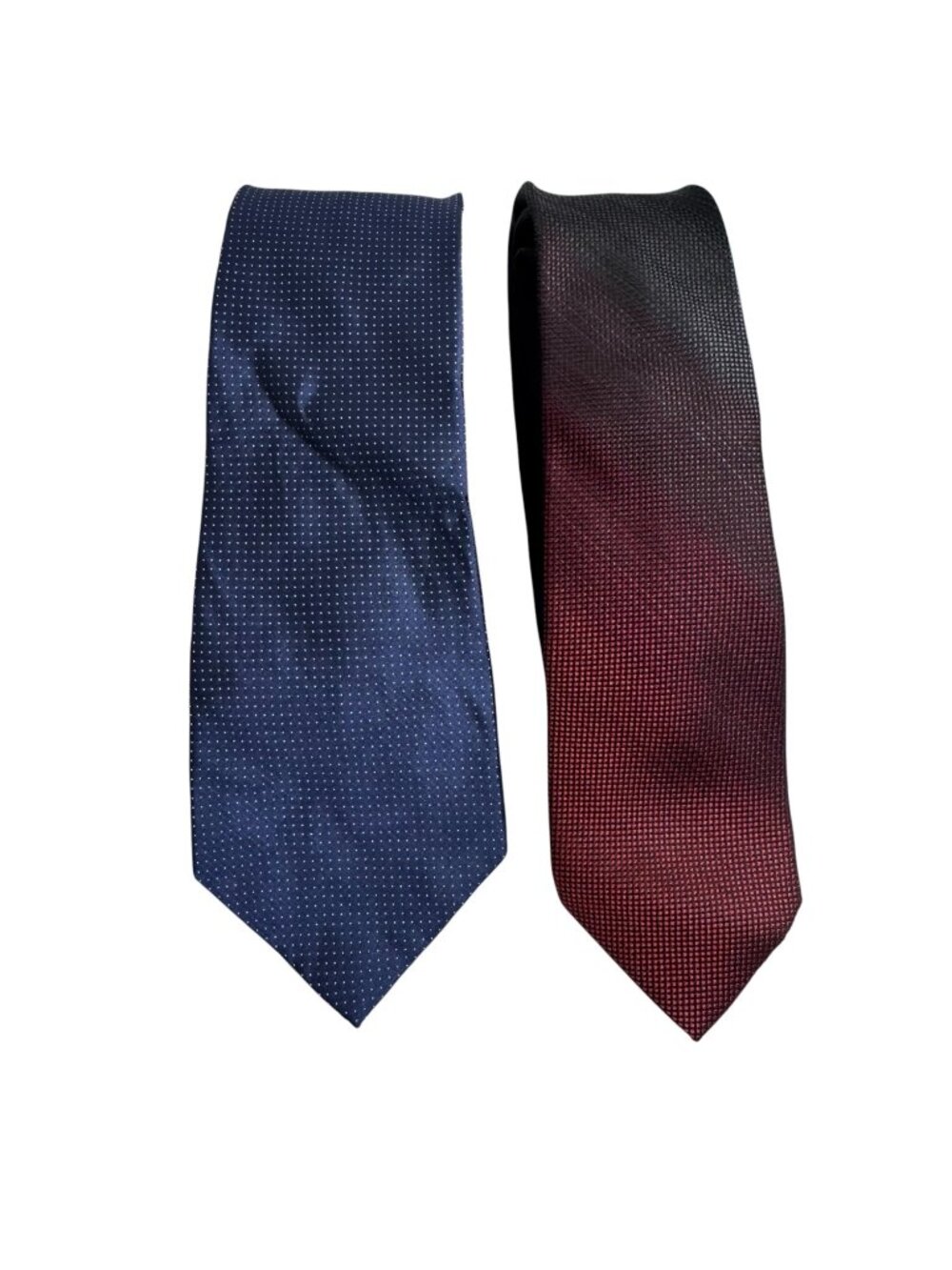 Express 100% Silk Neck Tie Lot of 2 Business Office Blue Red Black Ombre Classic